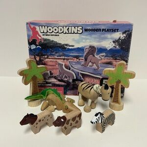 Wooden Toy Animals Lot- Woodkins, Anamalz, Brio
